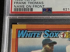 RARE PSA 9 Frank Thomas 1990 Topps Partial White Letters Error #414 Print Flaw