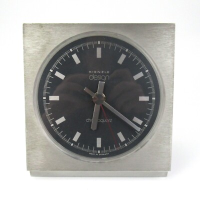 Kienzle Design Tischuhr Chronoquarz Vintage Metall Gebürstet Table Clock
