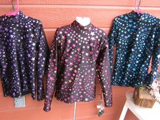 Stars, 3 colors Slinky Western pleasure  show shirt Leadline  GIRLS XS S M L XL