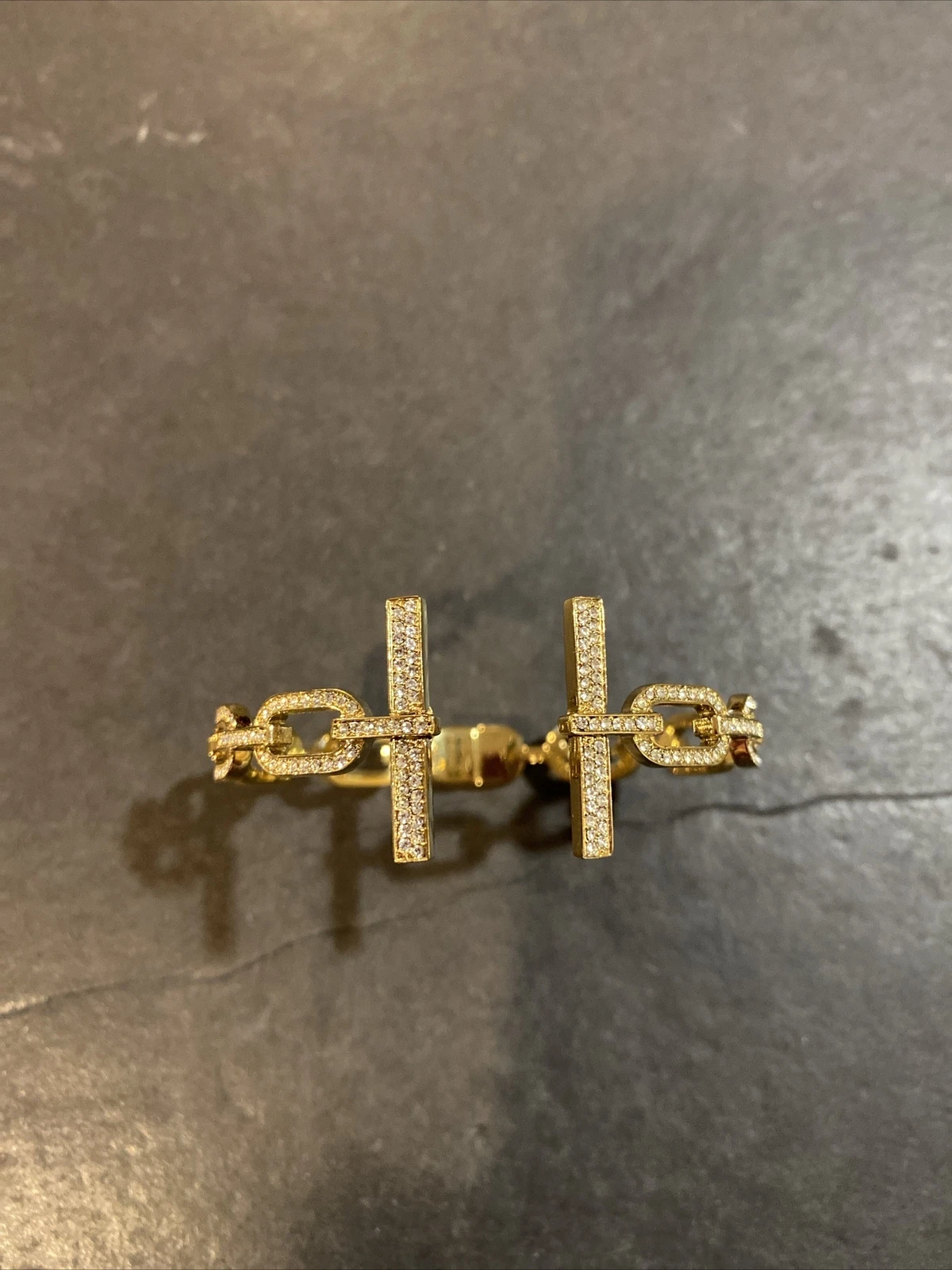 Bracciale Michael Kors Frozen modello catena pavè cristalli tono oro scintillante