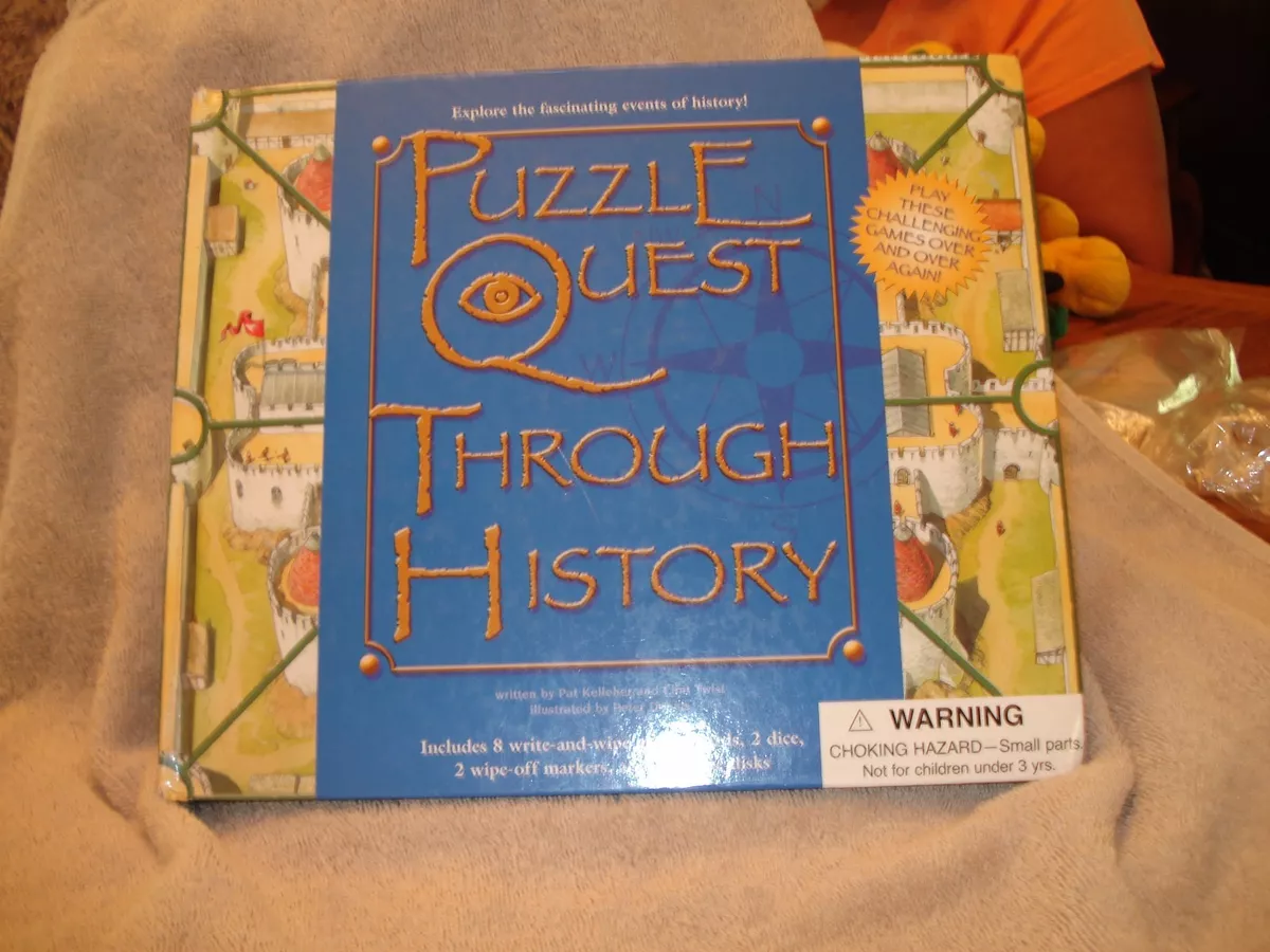 Puzzle Quest Through History by Clint Twist 2006, Board Book / Game for age  6-11