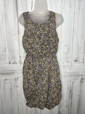 WOMENS MAEVE BLUE FLORAL BLOUSON SLEEVELESS BUBBLE HEM LINED KEYHOLE DRESS XS