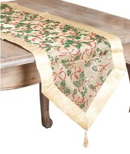 Gold Printed Christmas Table Runner Available in 3 Sizes