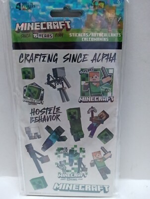 Minecraft Two Packs Of 4 Sheets Each Stickers Since 2009 15 Years