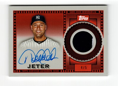 Derek Jeter 2021 Topps Reverence TRAP-DJ Auto Patch Red Parallel #/5 NY Yankees 
