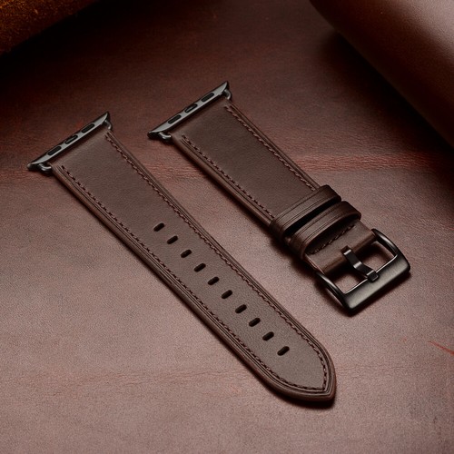 Correa de cuero de vaca para Apple Watch 10 9 8 7 6 5 SE 42/45/46/49mm Ultra 2 - Imagen 14 de 36