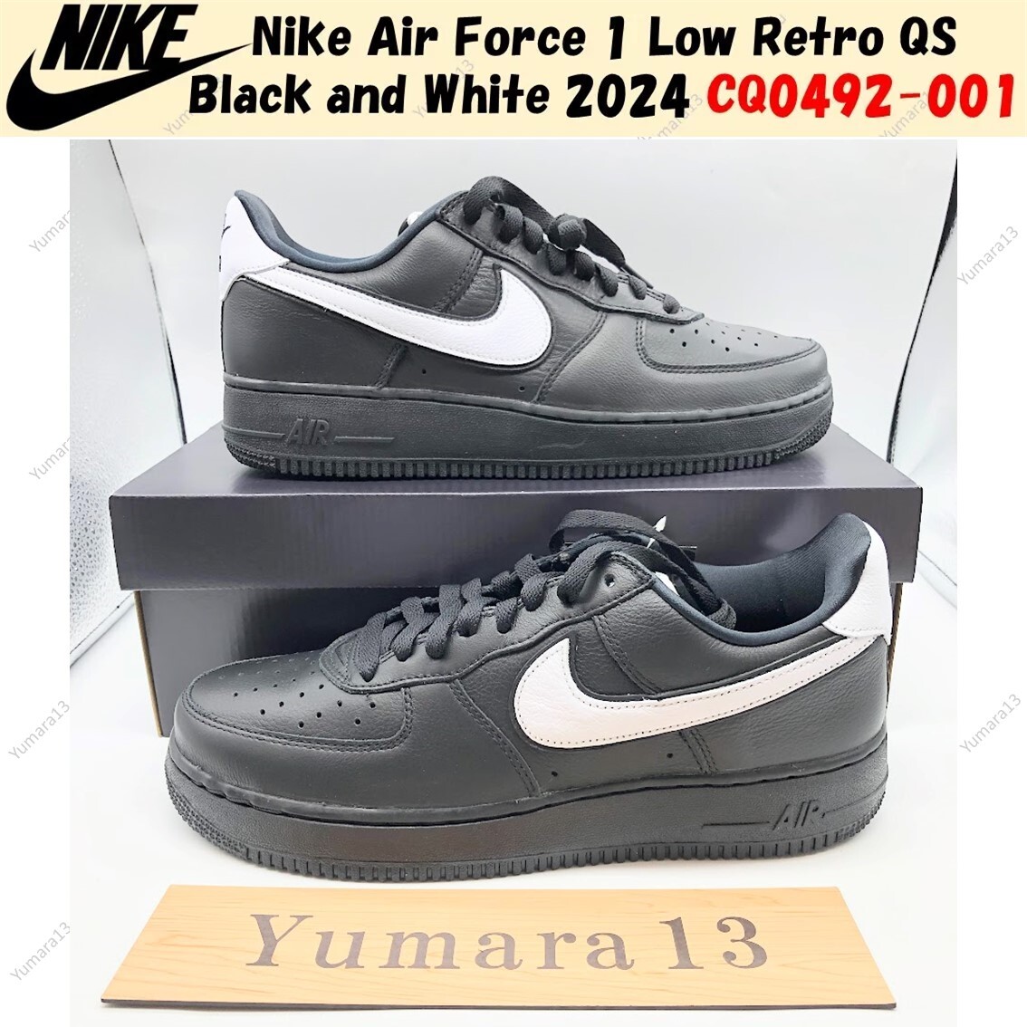 Nike Air Force 1 Low Retro QS Black and White 2024 CQ0492 Nike Air Force 1 Low Retro QS Black and White 2024 CQ0492