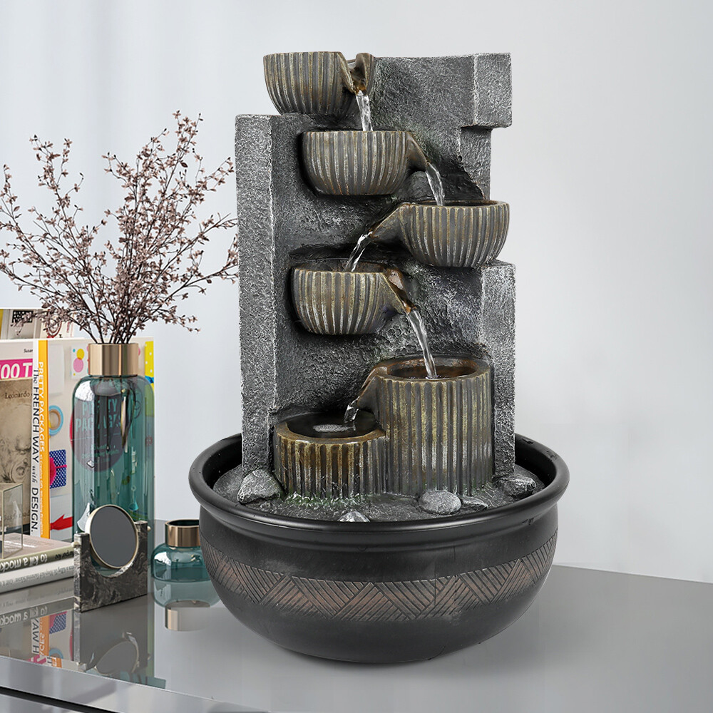 5tier Feng Shui Indoor Water Fountain Small Cascading Home Room