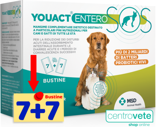 YOUACT ENTERO SOS 7+7 Bustine per Cani → Disturbi Intestinali Acuti = Florentero - Foto 1 di 1