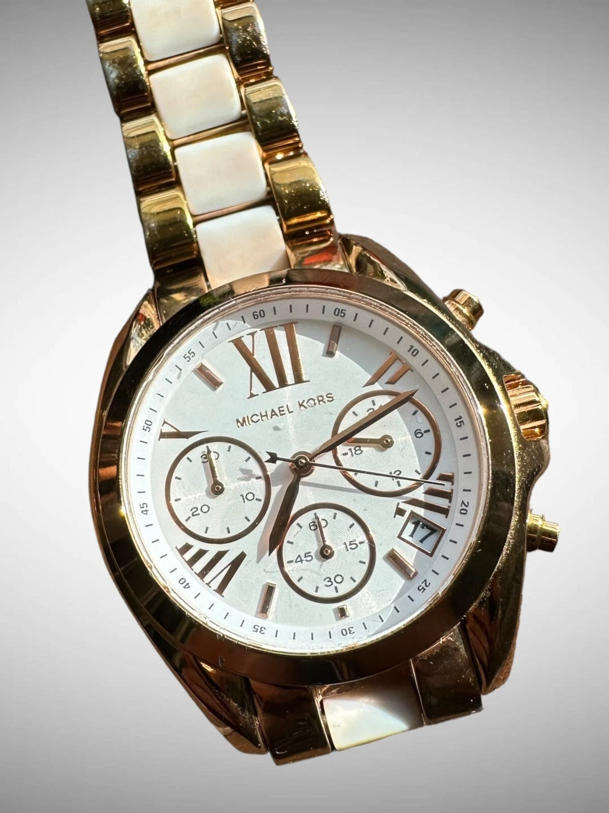 Orologio Donna Michael Kors MK5907 Bradshaw Cronografo Quadrante Bianco 36mm