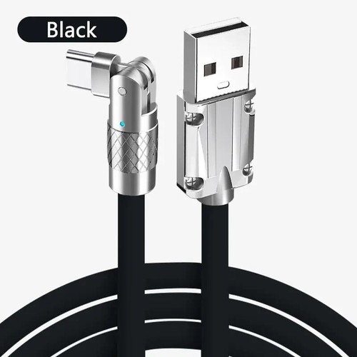 Type C Data Line 120W Ultra Fast Charging 6A 180 Rotating Cable Huawei Samsung - Picture 1 of 7