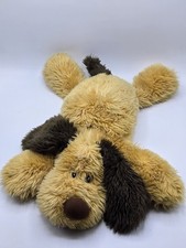 Chosun Brown Golden Tan Wavy Fur Stuffed Plush Floppy Puppy Dog 21 Laying