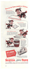 Scotch Tape Vintage Household Ad 3M Adhesive Tape Advertising Cellulose 1945