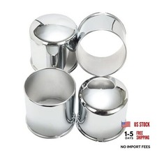 4.25in 2 Closed Trailer Wheel Center Caps 2 Open Center Caps Truck RV Chrome