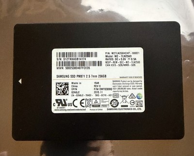 Samsung PM871 256GB 2.5'' SATA III 6Gbps SSD Solid State Drive MZ-7LN2560