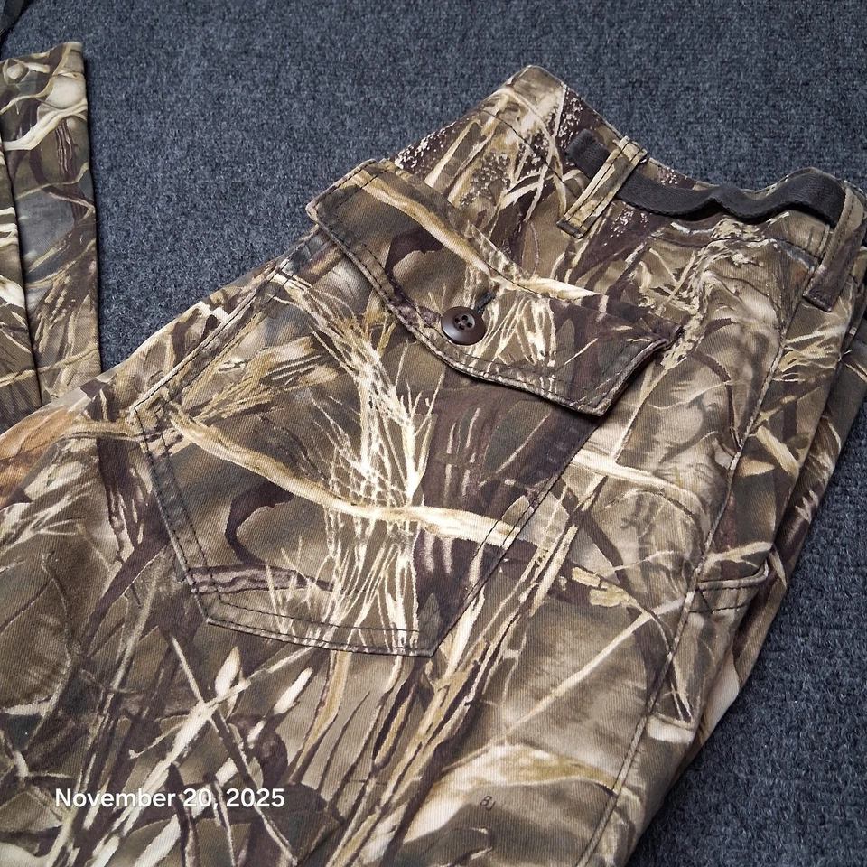 Cabelas Advantage Max 4 HD Camo Hunting Cargo Pants Size 34 Wetland Adjustable - Image 2 of 4