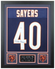 Gale Sayers Autographed & Framed Blue Chicago Jersey Auto PSA Certified