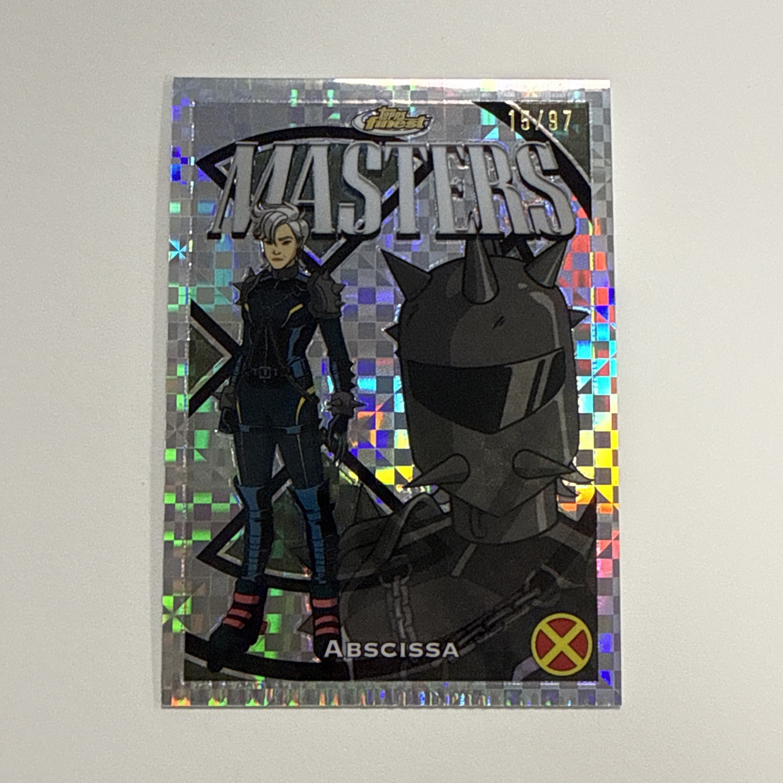 2025 Topps Finest X-Men '97 #65 Masters Abscissa X-fractor 15/97 Crimp Error