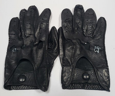 ARIS BLACK LEATHER DRIVING GLOVES WOMEN'S SIZE M