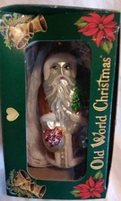 NWT 2015 OLD WORLD CHRISTMAS GLASS SANTA CLAUSE ORNAMENT
