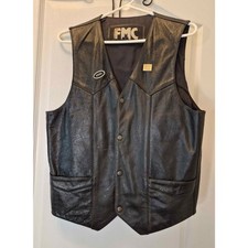 Motorcycle Vest Black Leather FMC size 40
