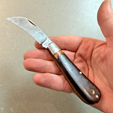 Vintage Boker USA 9215 Hawkbill Pruning Knife Brown Handles