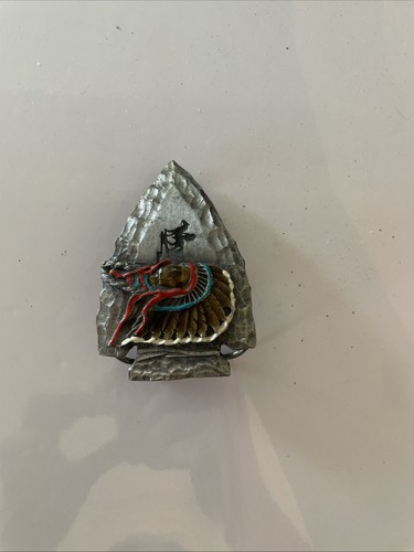 Arrowhead Chief Joseph Belt Buckle American Indian Saga Vtg 80s Siskiyou