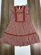 Madewell Womens S Red Floral Cottage Garden Dress Vintage Retro 70's Sleeveless