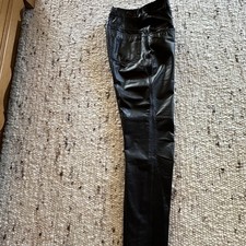 Closed,Damen  Hose, Größe: 36/38, Pedal Pusher Leder, Schwarz, Leder