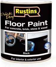 RUSTINS Quick Dry Floor Paint Black 1ltr