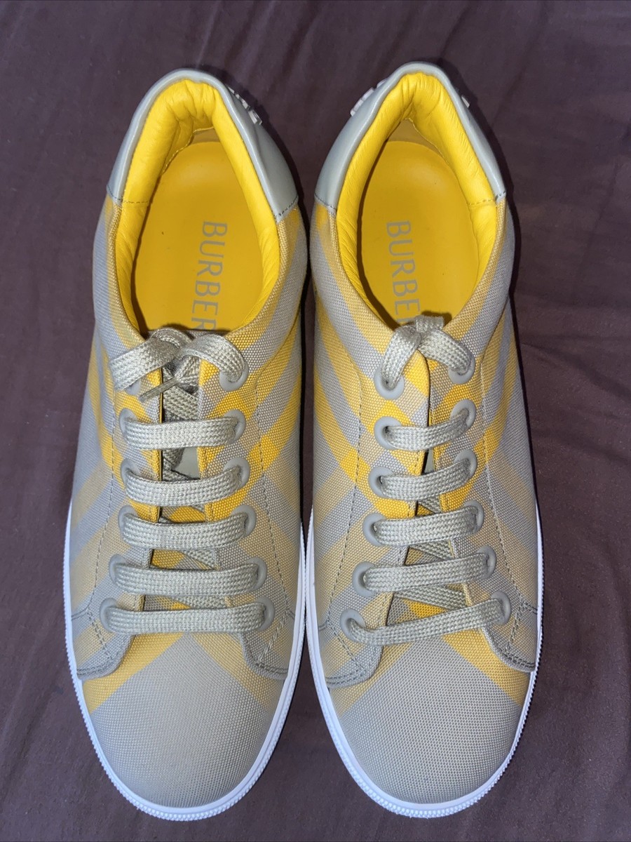 Leather Sneakers Burberry Sneakers Womens Yellow Burberry 'Swinton'  Sneakers Women's 38 – Fashionably Yours