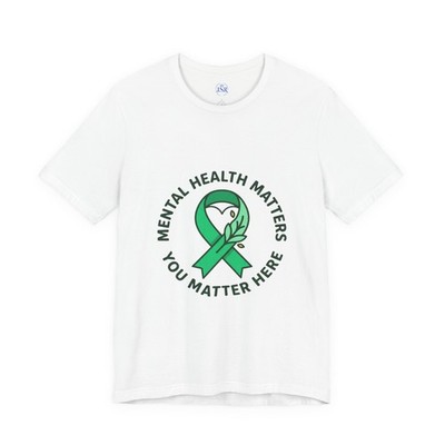 Mental Health Matters tee | Wear Green awareness ribbon, self-care