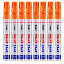 Orange Paint Markers, 8 Pack Oil-Based Waterproof Quick Dry Permanent Paint P...
