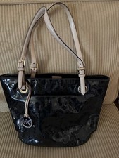 Michael Kors Black Patent Tote Bag Gentle Used