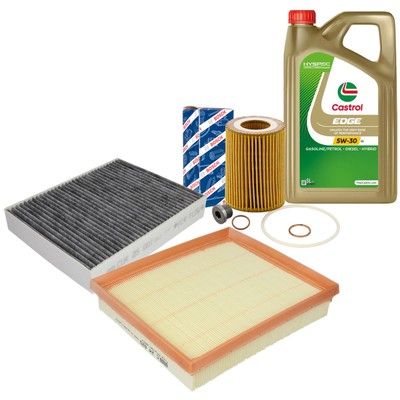 BOSCH Filter Satz + Zündkerzen 5L CASTROL EDGE 5W30 LL für BMW F20 F21 F30 1.6