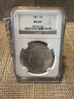 1887 Morgan Silver Dollar MS 64+ NGC