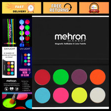 Neon UV Glow Face  Body Paint Palette, Water-Activated Makeup, Festival Colors