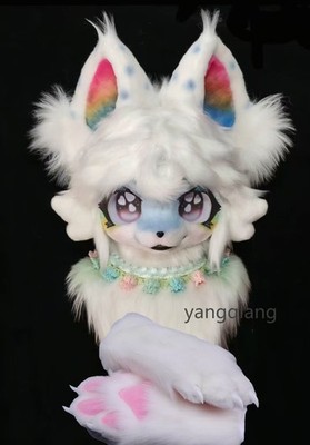 Fursuit Long Fur Husky Fox Mascot Head Party Halloween Fur Cosplay-Promotion