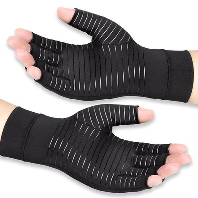 Copper Arthritis Compression Gloves Hand Support Pain Relief Joint Self Care