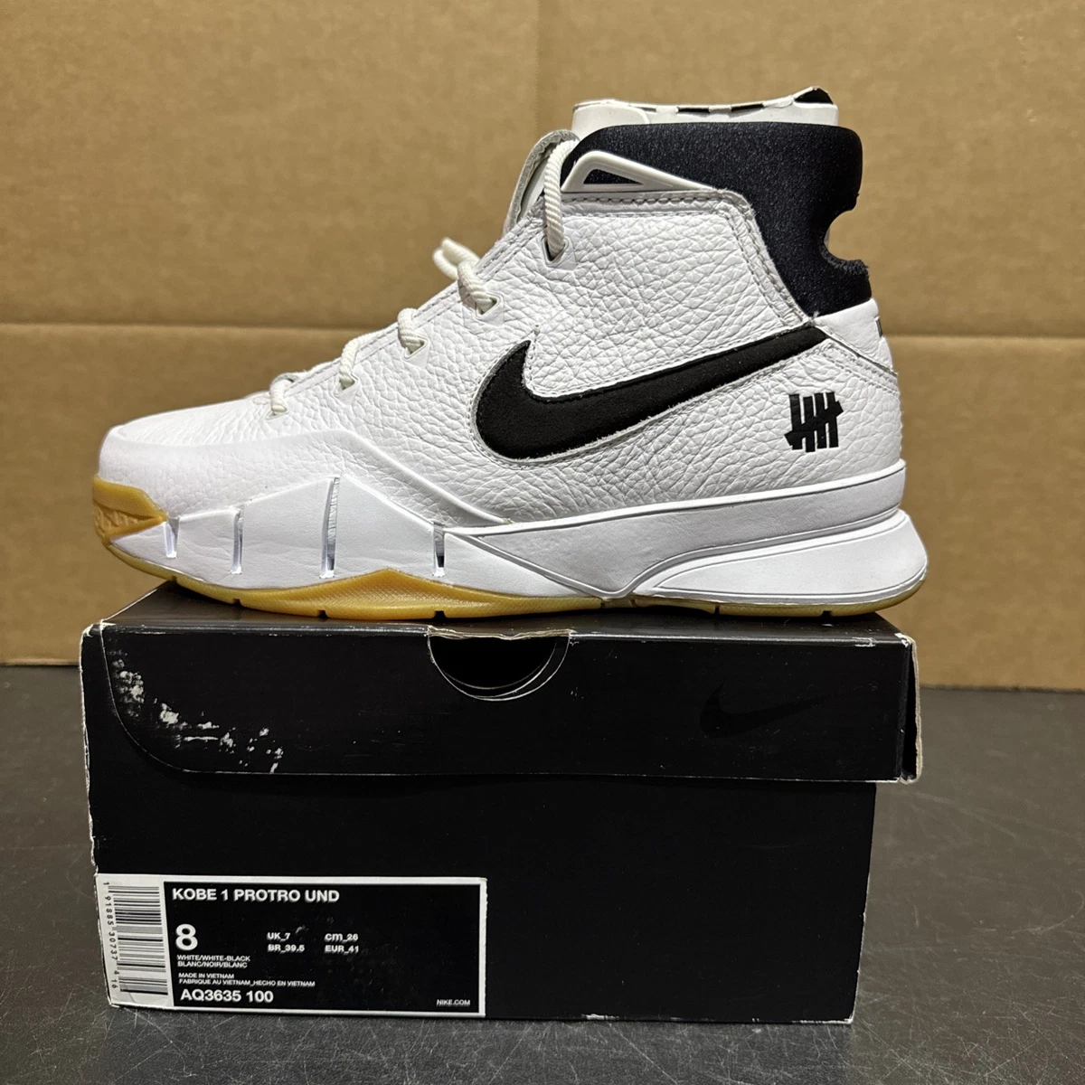 Preços baixos em Nike Undefeated x Zoom Kobe 1 Protro White Gum | eBay