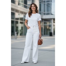 Zara Womens White Denim Jeans Size 4 Straight...