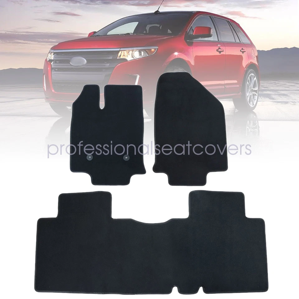 Alfombrillas de terciopelo delanteras y traseras Ford Edge 2010 2011 2012 2013 4 puertas 3x Foto 2 de 4