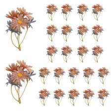 24Pcs Fleur Marguerite pour Table Bougie Flottante, Blue Coffee