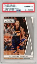 Stephen Curry 2010-11 Prestige Basketball #36 Autograph Auto Grade 10 PSA/DNA