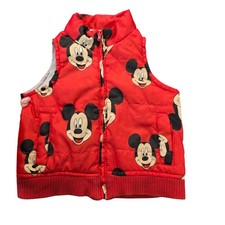 Disney Mickey Mouse Puffer Vest Toddlers M 18-24M Red DisneyCore Colorful Cozy