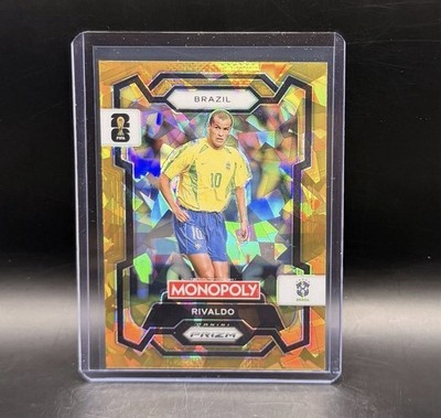 2026 Panini Prizm Monopoly FIFA World Cup Rivaldo Gold Cracked Ice Prizm Brazil