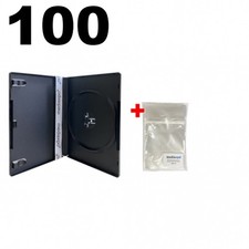 100 PREMIUM STANDARD Black Single DVD Cases 14MM 100 OPP Plastic Wrap Bag
