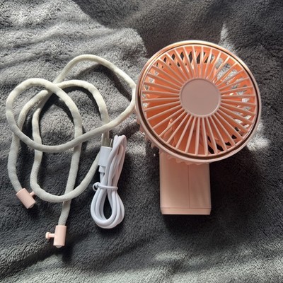 Tunise M12 Portable Handheld Fan 6-Speed Rechargeable USB Personal Desk Fan Pink