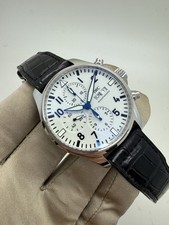 2019 IWC Pilot Chronograph White Dial 150 Years Steel Auto Watch IW377725 B P