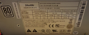 SHUTTLE MODEL: PC61I0002 20 Pin 80 PLUS Netzteil 300W#NT4997